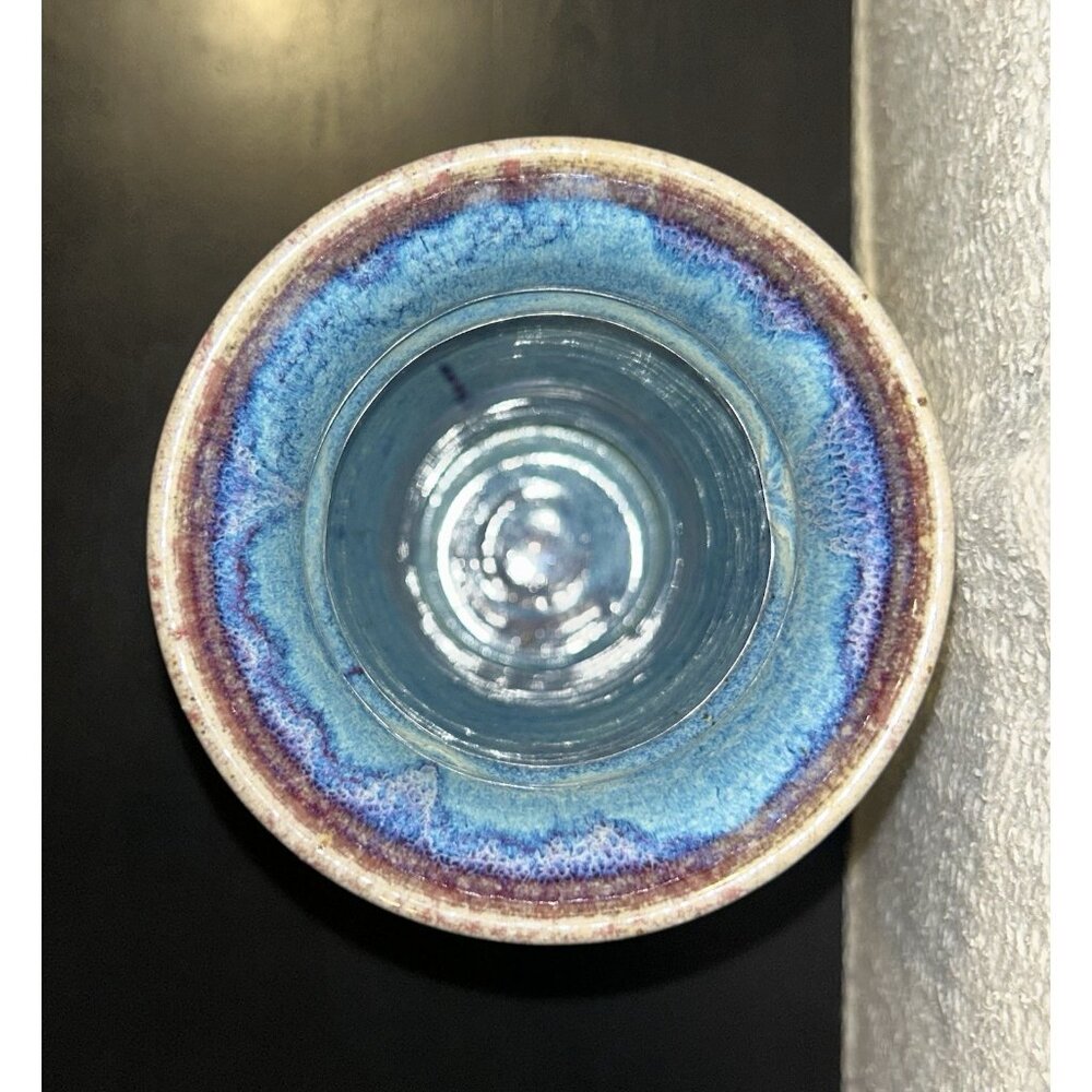 Ken Merrick OA Galleries Studio Art Pottery Vase Bohemian Unique Blue 9 3/8” - Picture 12 of 14